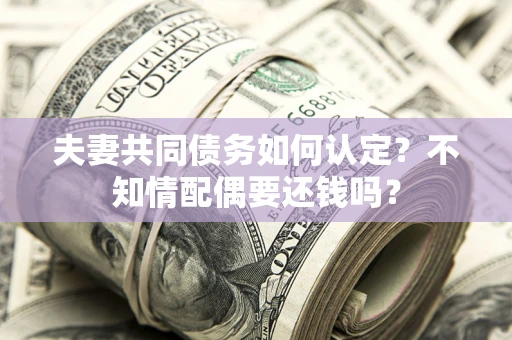 武汉夫妻共同债务如何认定？不知情配偶要还钱吗？