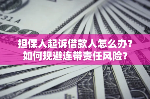 武汉担保人起诉借款人怎么办？如何规避连带责任风险？