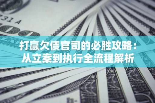 武汉打赢欠债官司的必胜攻略：从立案到执行全流程解析