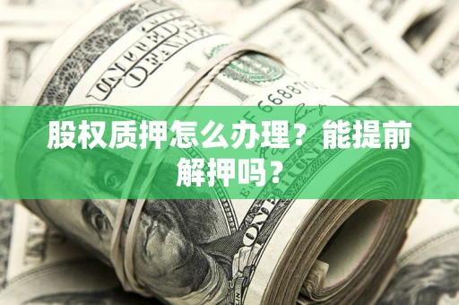 武汉股权质押怎么办理？能提前解押吗？